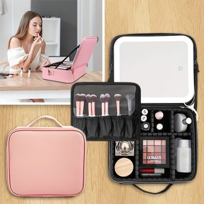 Utazó sminktáska LED tükörrel | GLAMANIA